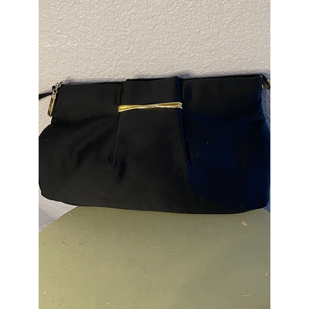 RODO ITALY Black Satin Purse Handbag Clutch/Crossbody EUC Vintage